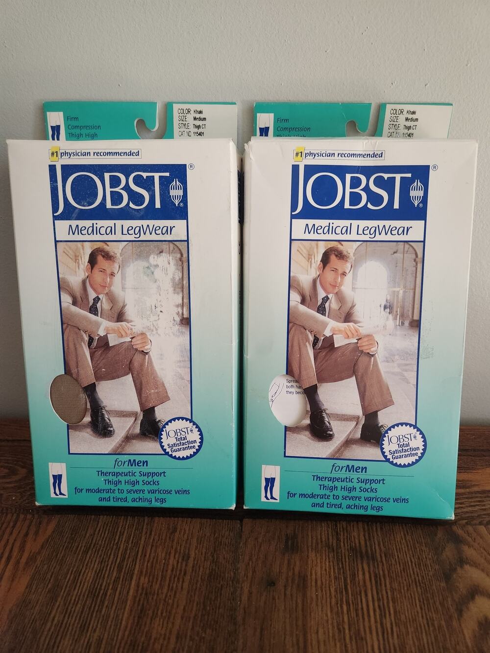 JOBST Medical Legwear Men's Firm thigh high CT 20/30 mmHG  Sz Med Khaki NIB (2)